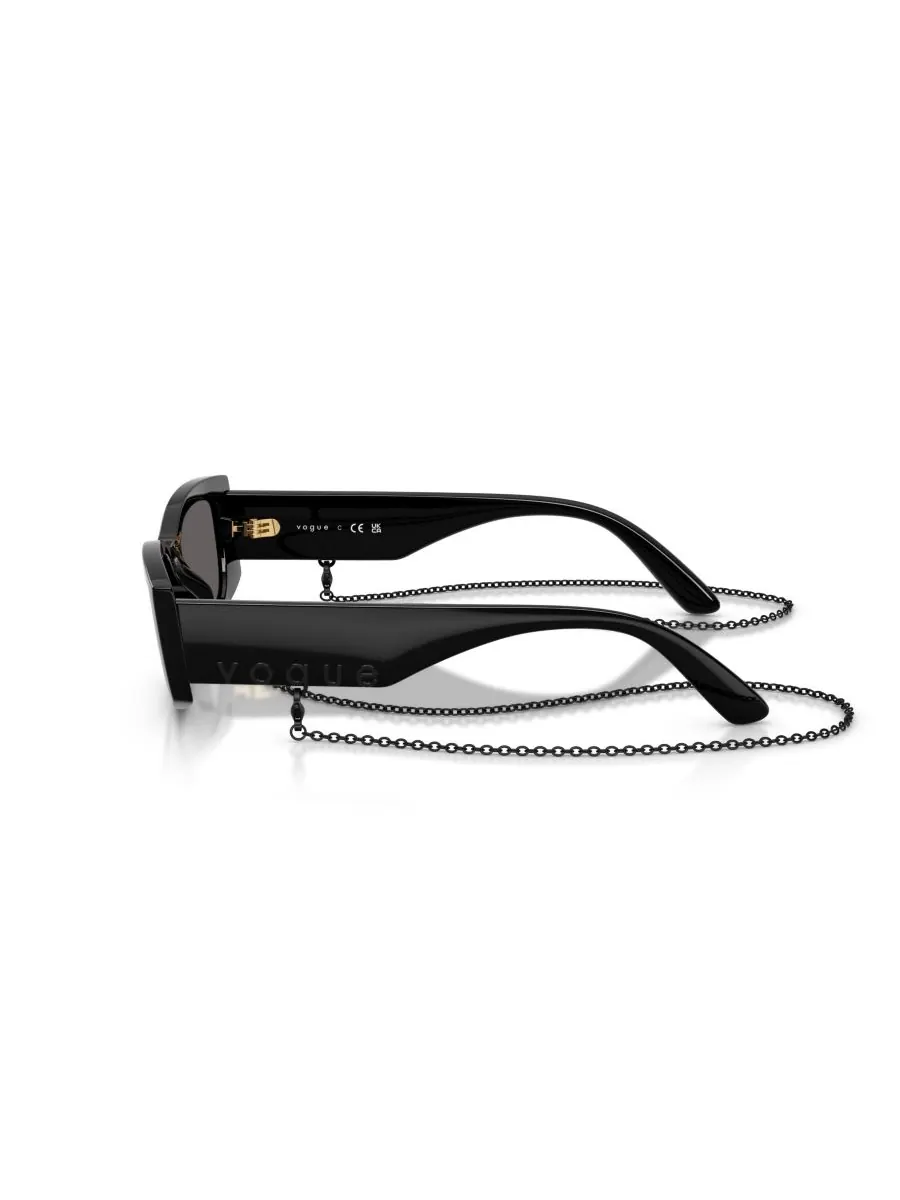 Женские прямоугольные солнцезащитные очки, VO5655SU Vogue Eyewear — изображение 3 из 7, черный