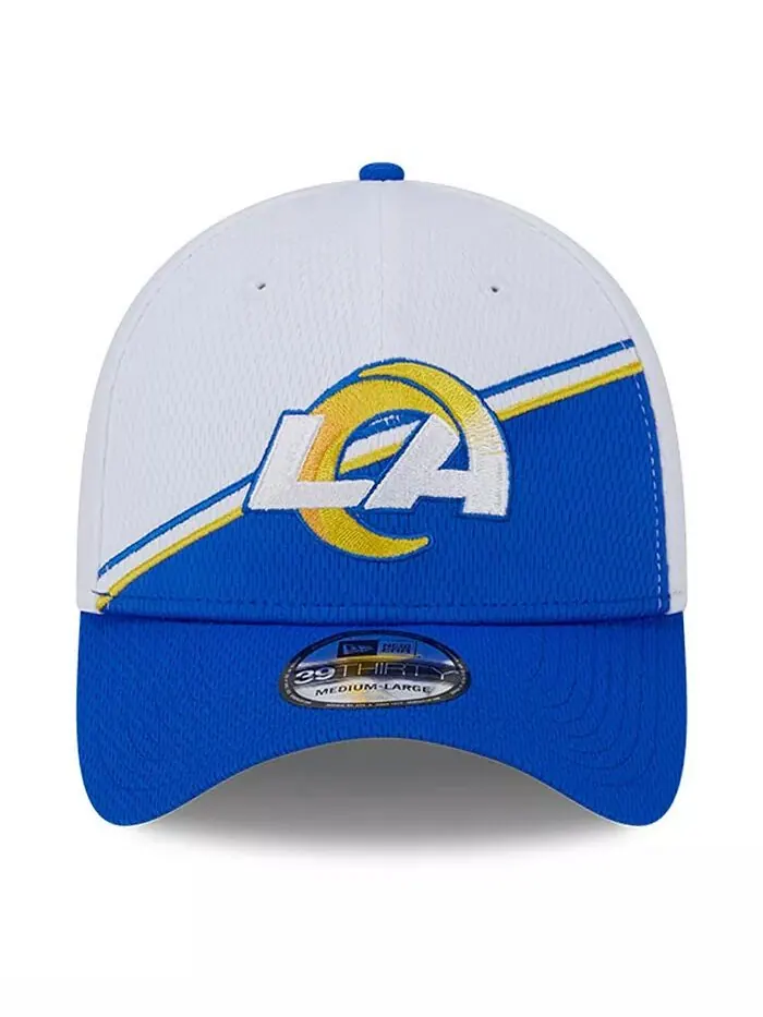 Мужская белая кепка Royal Los Angeles Rams 2023 Sideline 39THIRTY Flex New Era — изображение 2 из 4