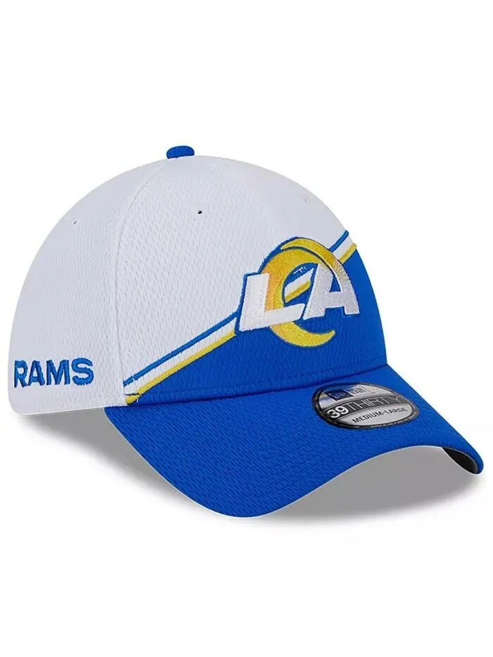 Мужская белая кепка Royal Los Angeles Rams 2023 Sideline 39THIRTY Flex New Era — изображение 1 из 4, белый