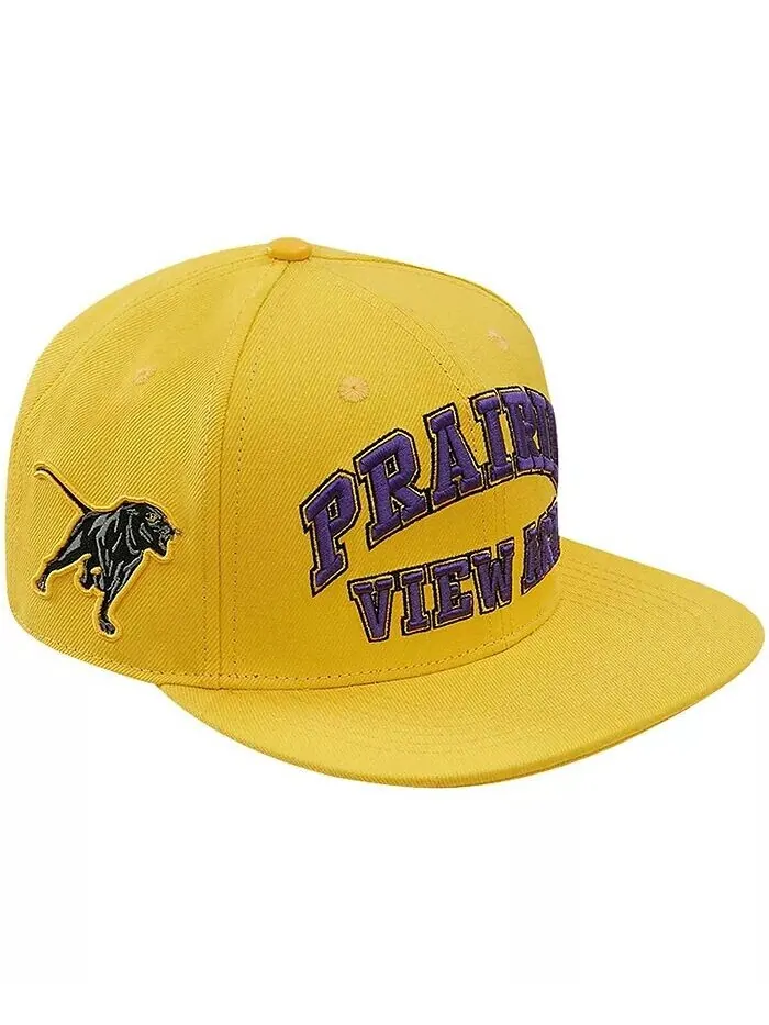Мужская золотистая шляпа Prairie View A&M Panthers Evergreen Prairie View Snapback Pro Standard — золотистый