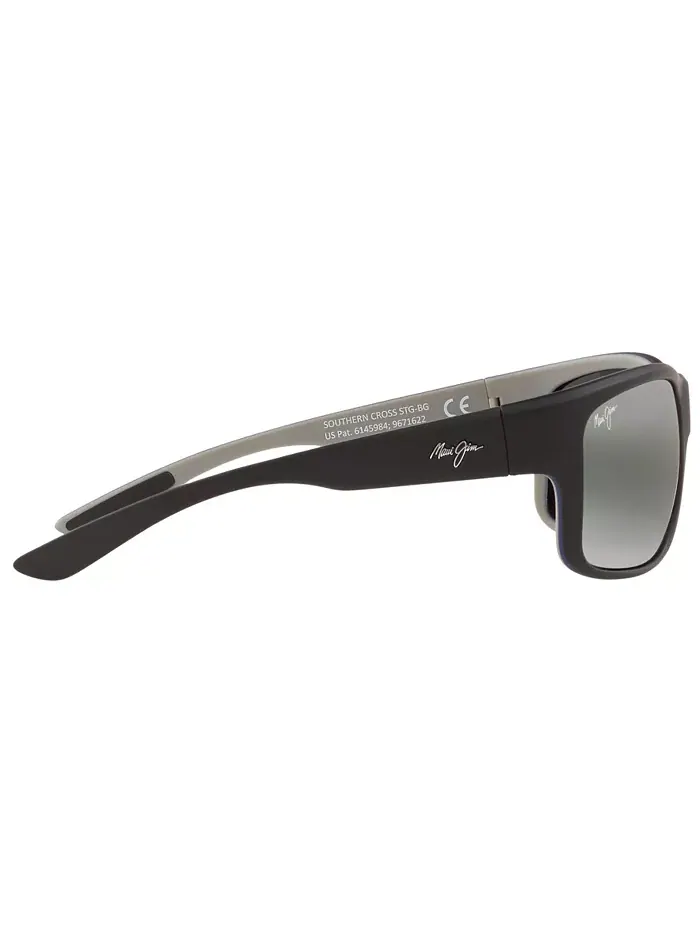 Мужские поляризованные солнцезащитные очки Southern Cross Maui Jim — изображение 4 из 6, черный прозрачный/серый