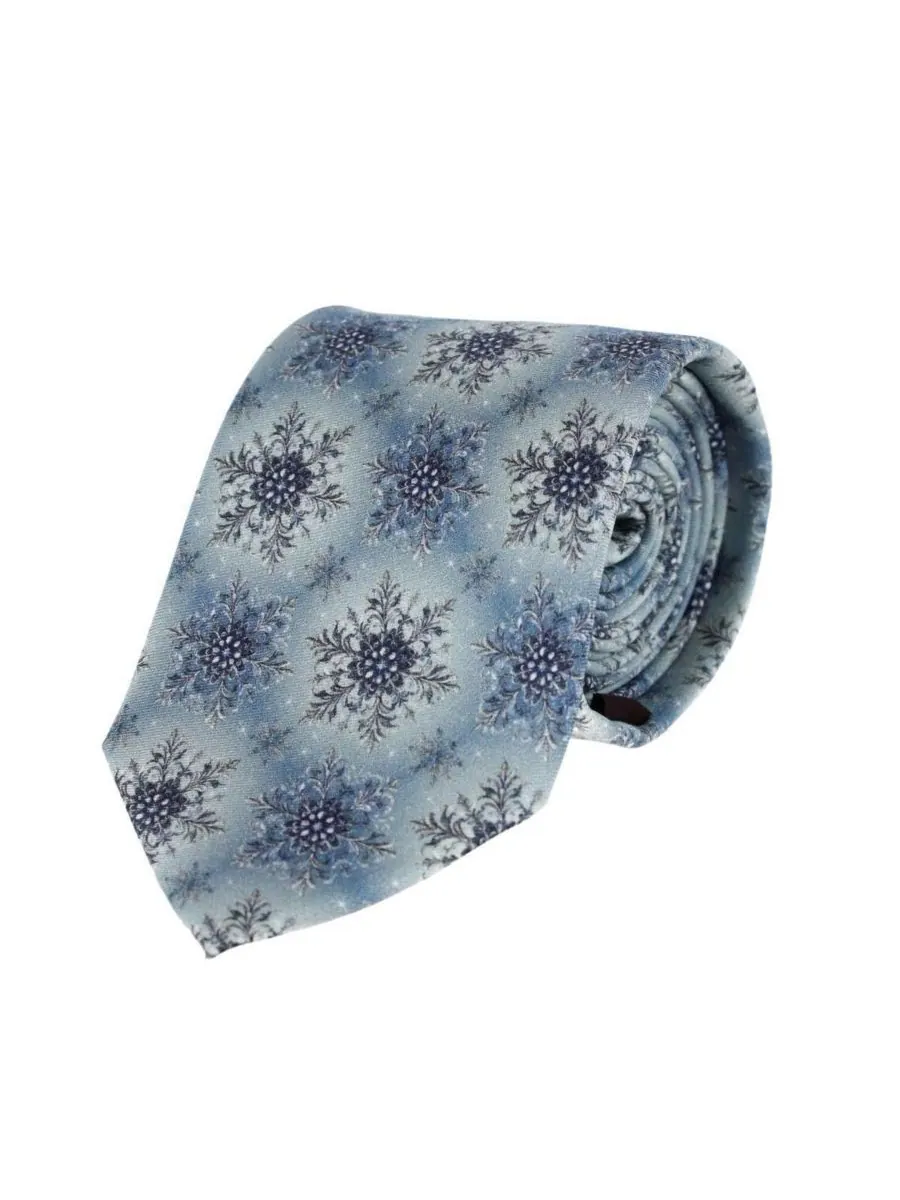 Большой и высокий галстук Clarence The Classy Snowflake Silk Holiday Necktie TRAFALGAR