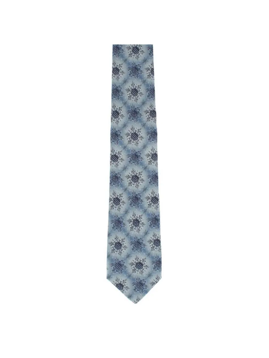 Большой и высокий галстук Clarence The Classy Snowflake Silk Holiday Necktie TRAFALGAR — изображение 2 из 4, светлый синий