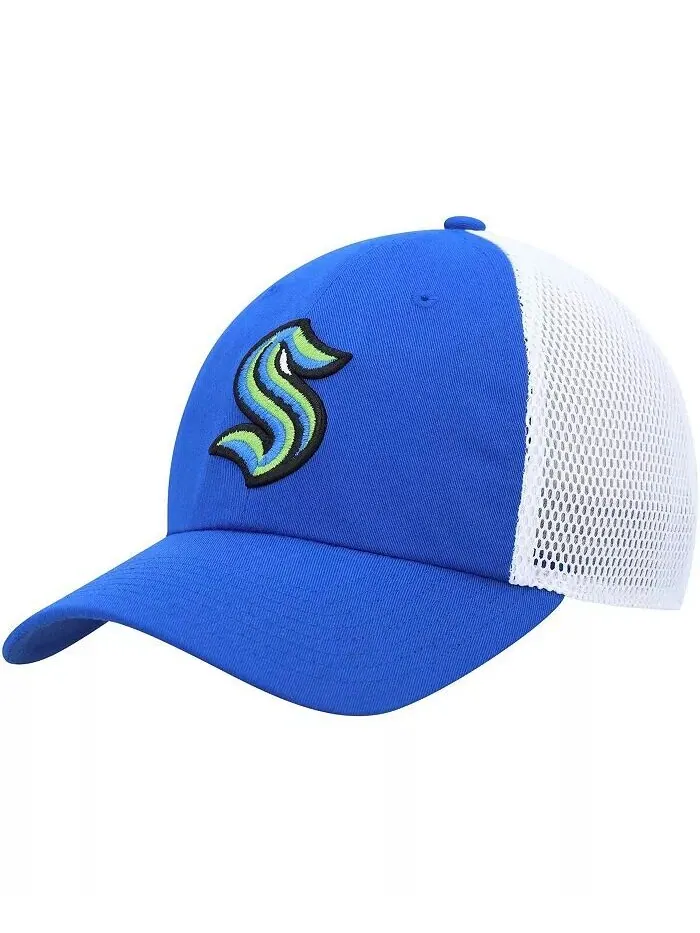 Мужская синяя регулируемая шляпа Seattle Kraken Color Pop Trucker Adidas — изображение 1 из 4, синий
