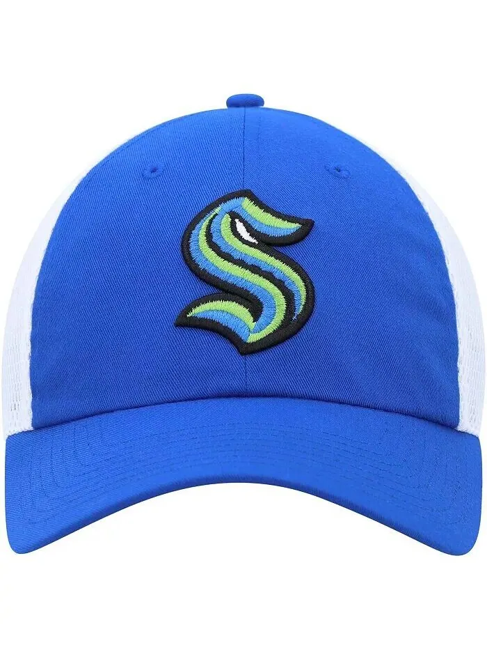 Мужская синяя регулируемая шляпа Seattle Kraken Color Pop Trucker Adidas — изображение 4 из 4, синий