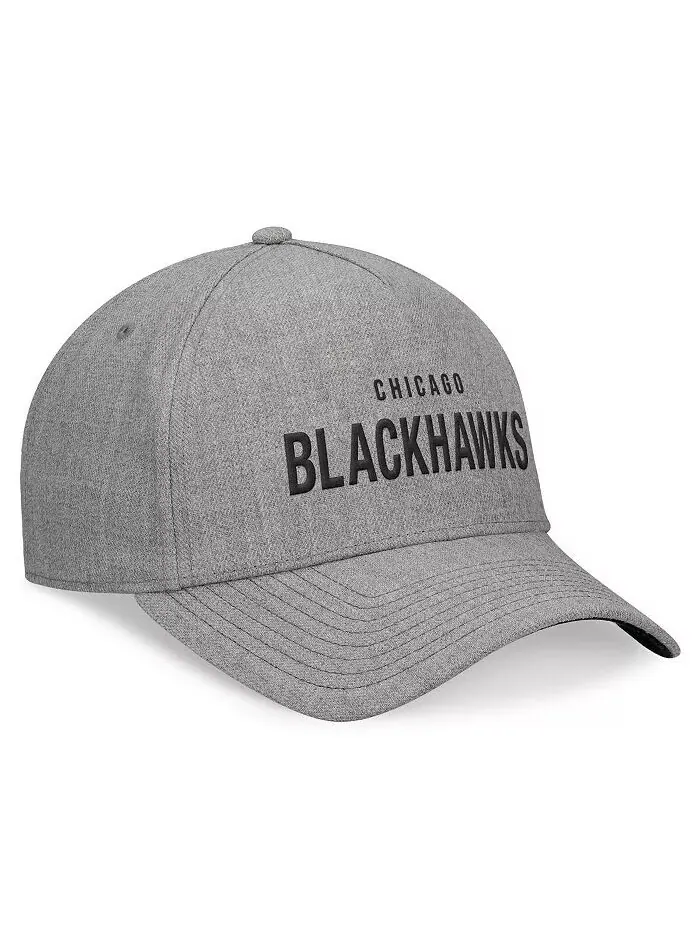 Мужская кожаная шляпа с А-образной рамкой и ремешком Chicago Blackhawks Elements Heather Grey — изображение 3 из 4, серый