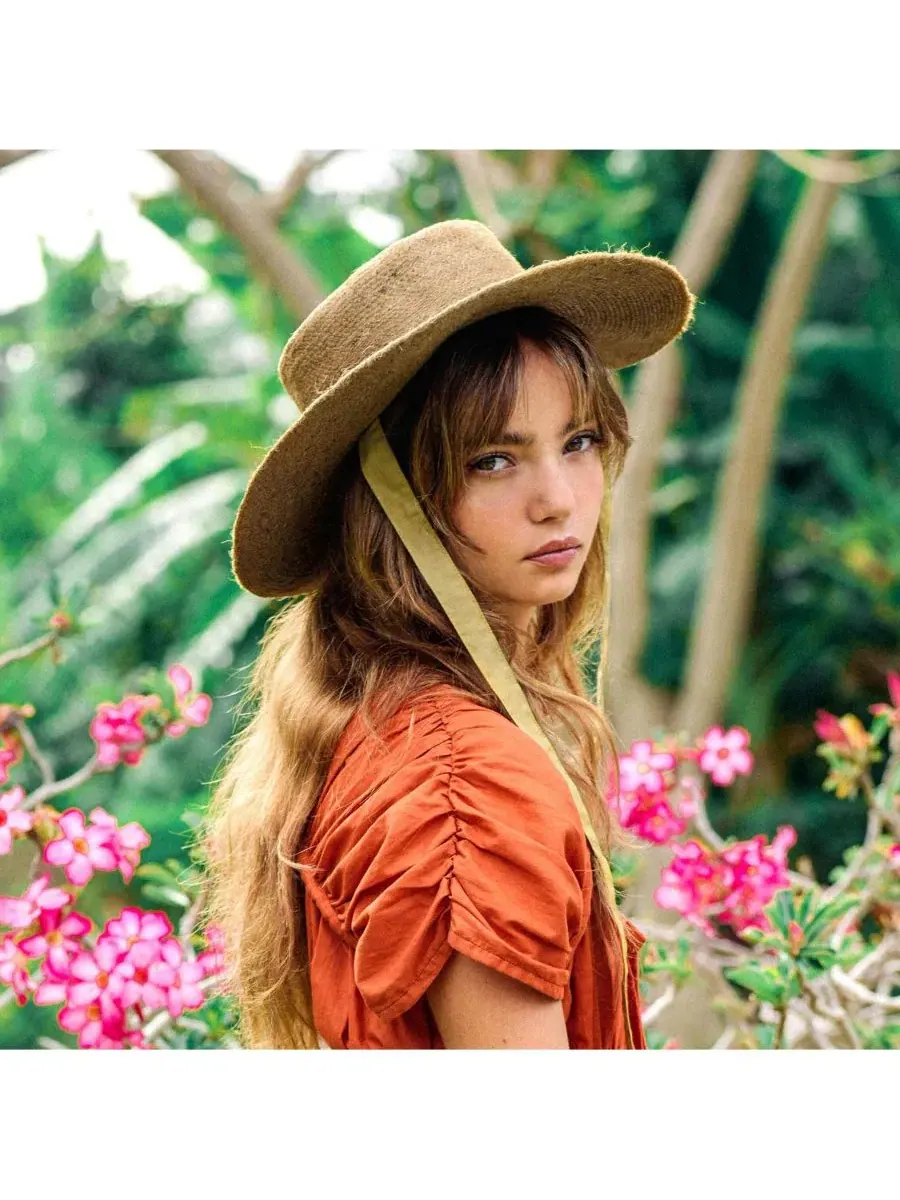 Шляпа из джута с полями среднего размера Loli Jute Straw Hat Brunna.co — изображение 6 из 6, бежевый