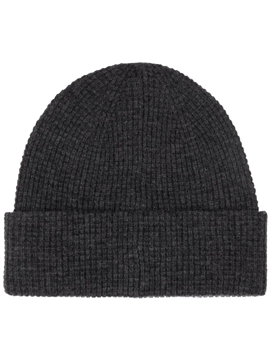 Вязаная шапка-бини с вышивкой Wool Polo Ralph Lauren — изображение 2 из 4, серый