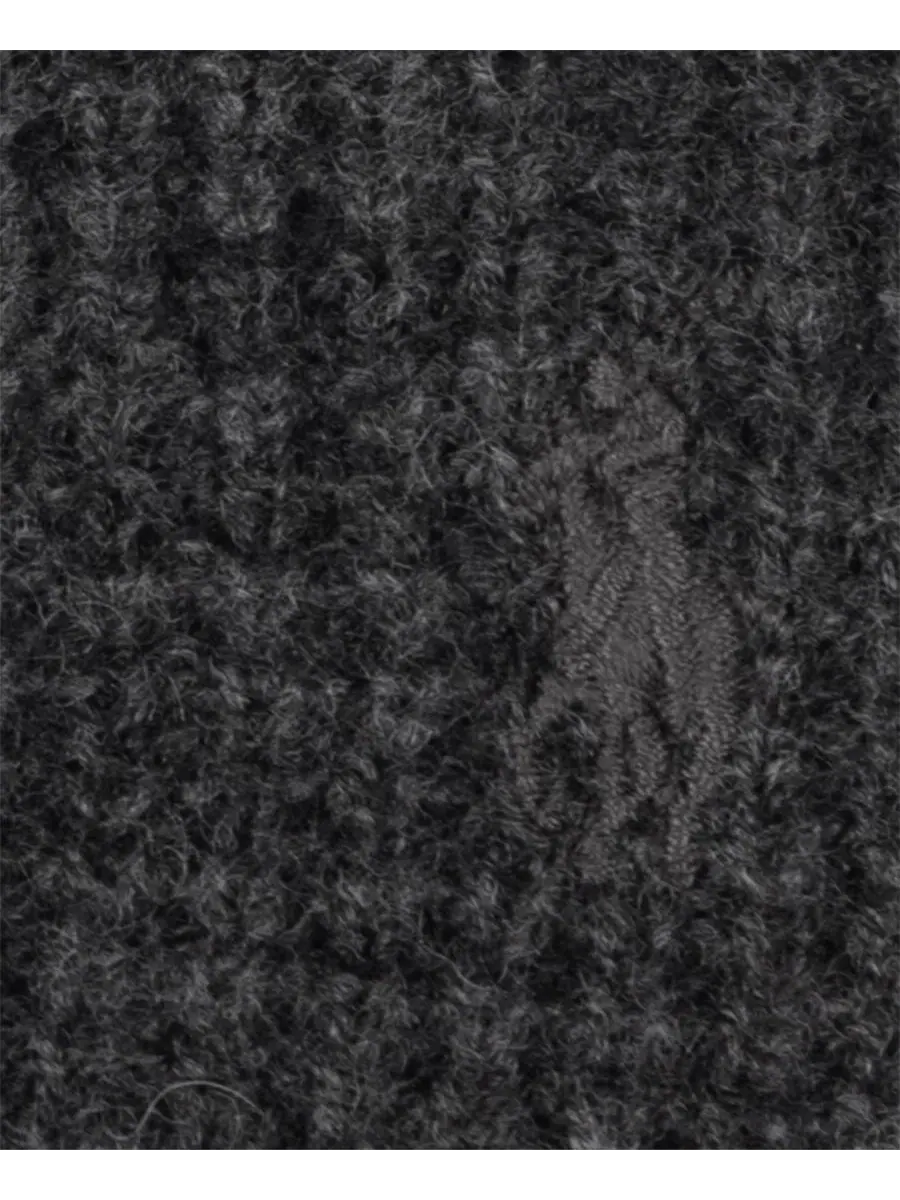 Вязаная шапка-бини с вышивкой Wool Polo Ralph Lauren — изображение 3 из 4, серый