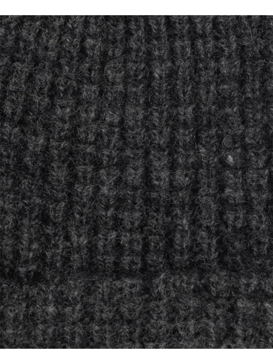 Вязаная шапка-бини с вышивкой Wool Polo Ralph Lauren — изображение 4 из 4, серый