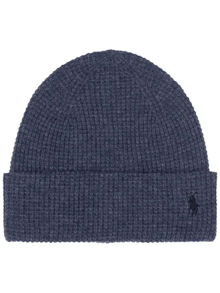 Шапка-бини из шерсти с вышивкой Polo Ralph Lauren