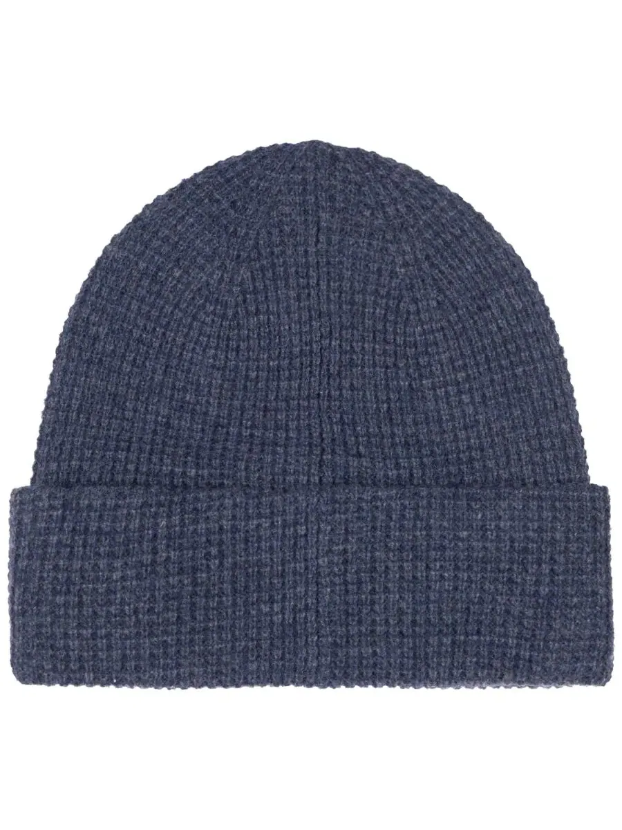 Шапка-бини из шерсти с вышивкой Polo Ralph Lauren — изображение 2 из 4, темно-синий