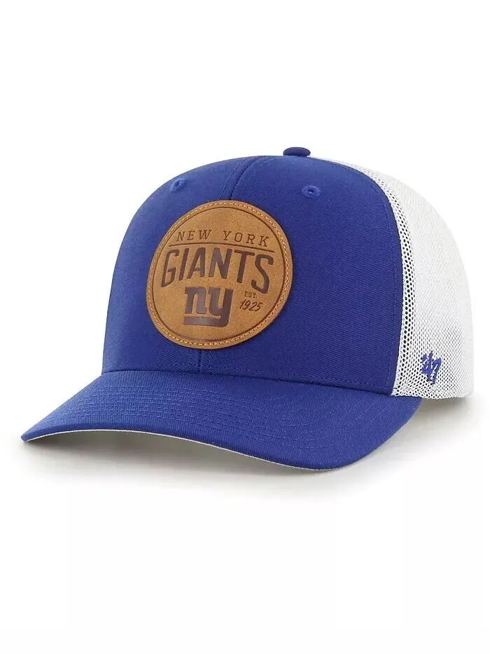 Мужская кожаная кепка Royal New York Giants с гибкой головкой '47 Brand