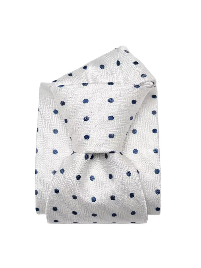 Большой и высокий Tiburtina - шелковый жаккардовый галстук для мужчин Elizabetta — белый