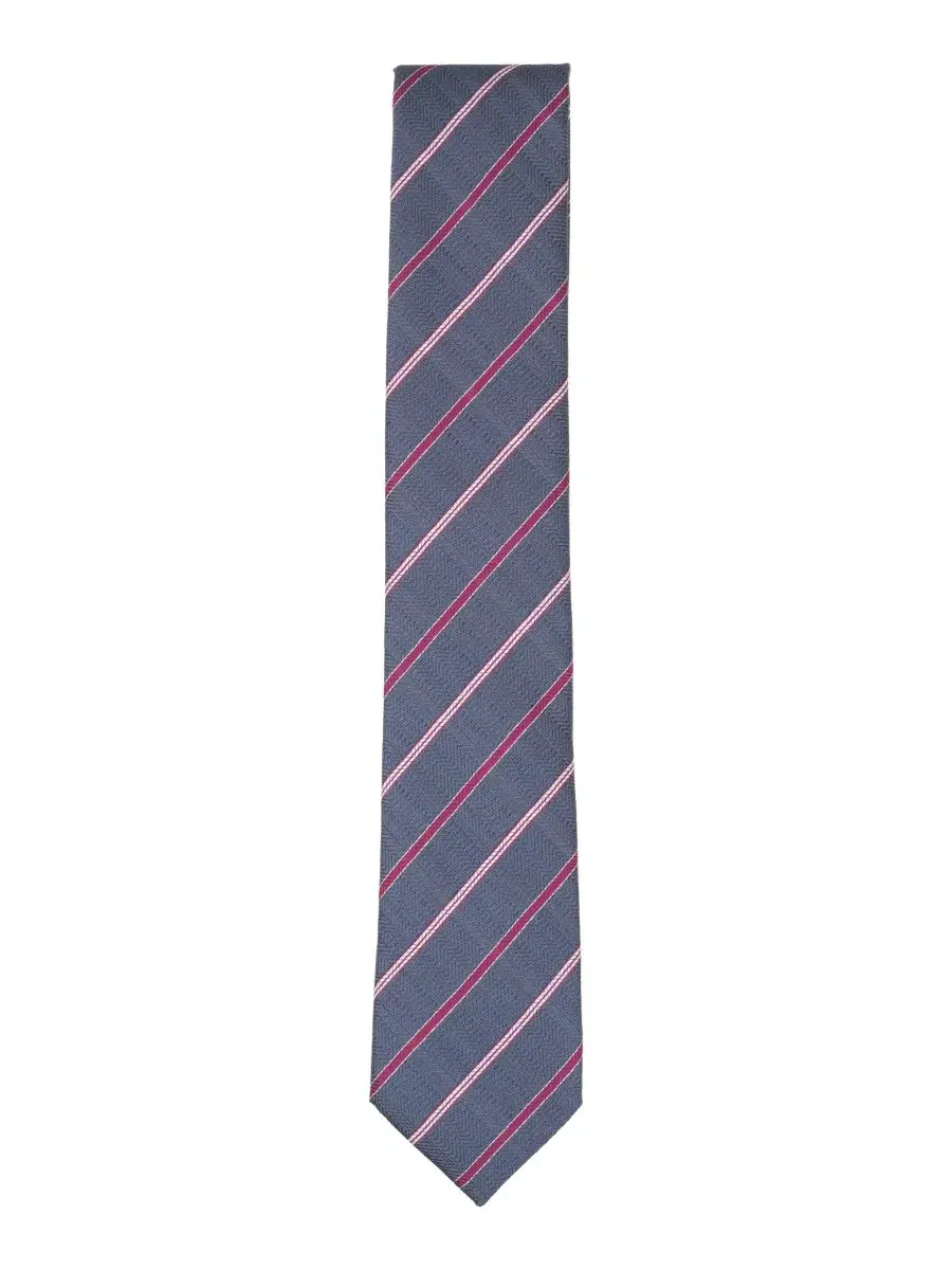 Галстук в полоску Slim Fit Alfani — изображение 2 из 3, темно-синий