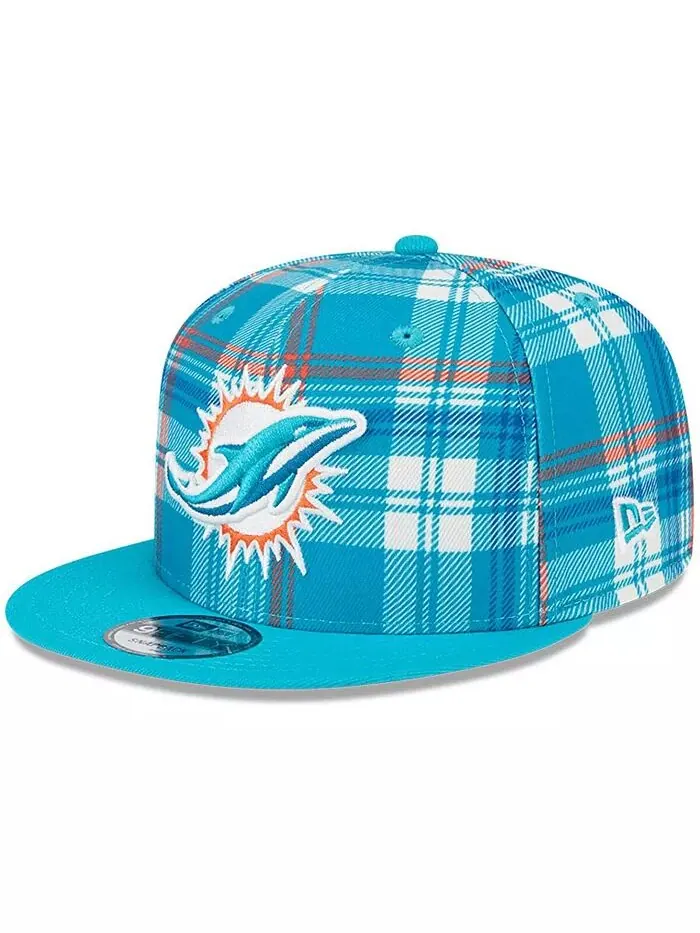 Мужская бейсболка Aqua Miami Dolphins 2024 Sideline Statement 9FIFTY Snapback New Era