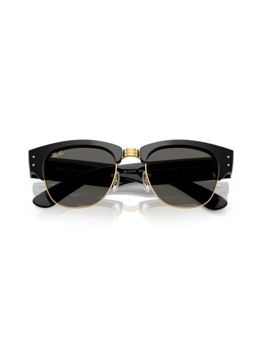 Солнцезащитные очки унисекс Mega Clubmaster из коллекции Blacked Out, RB0316S Ray-Ban — изображение 2 из 7, черный золотистый