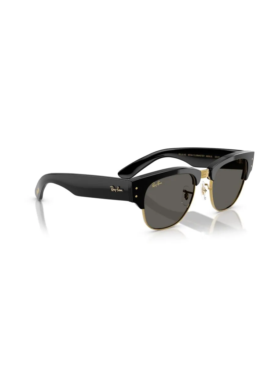 Солнцезащитные очки унисекс Mega Clubmaster из коллекции Blacked Out, RB0316S Ray-Ban — изображение 3 из 7, черный золотистый
