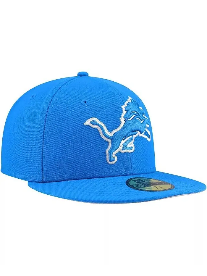 Мужская синяя приталенная шляпа Detroit Lions Team Basic 59FIFTY New Era — изображение 4 из 4, синий