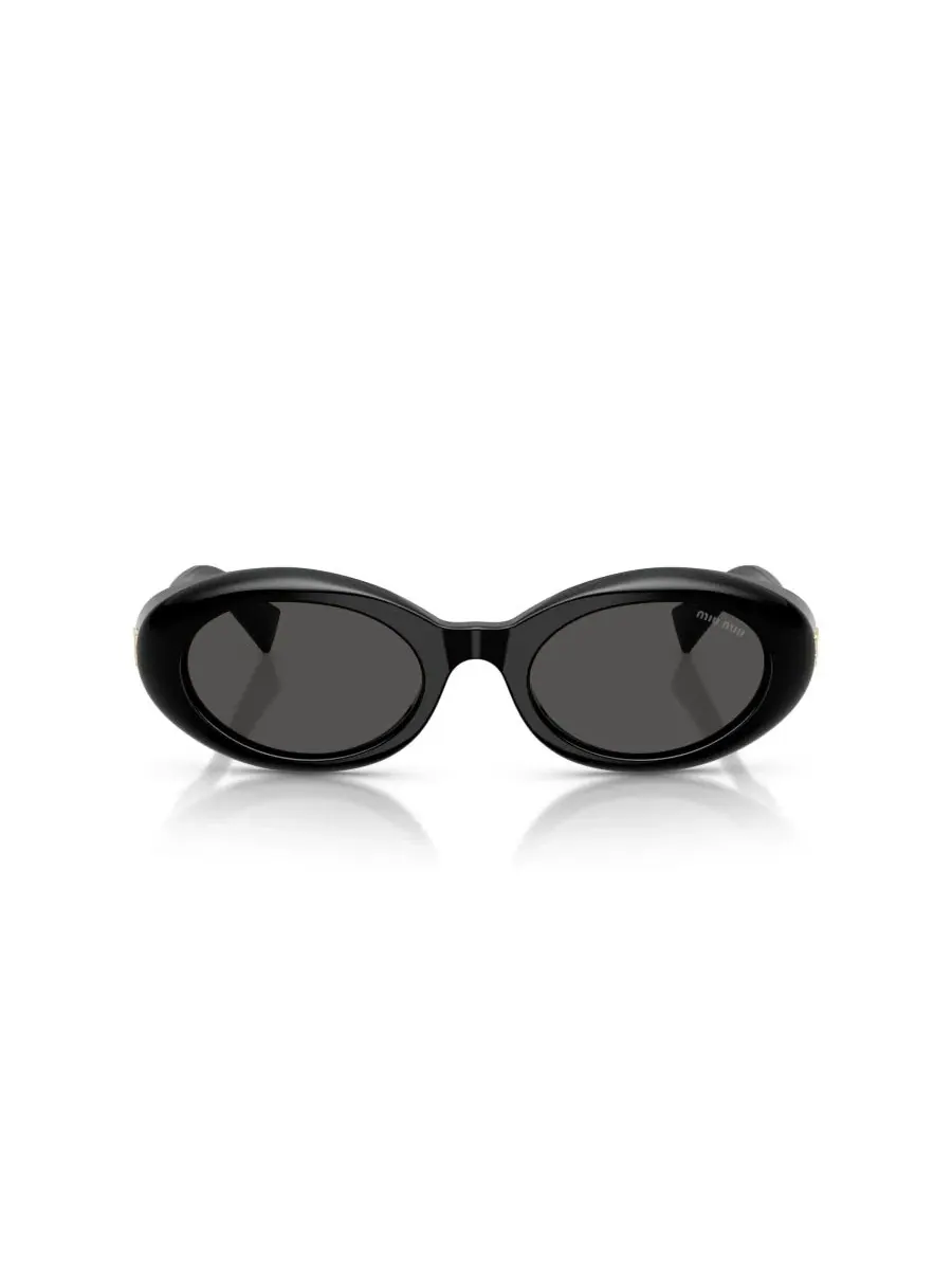Овальные солнцезащитные очки с спойлерным дизайном MIU MIU, MU B09S — изображение 2 из 6, черный