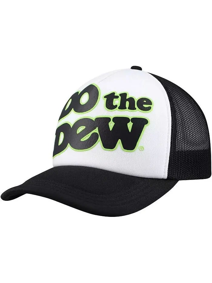 Мужская регулируемая шапка Mountain Dew Do The Dew Foam Trucker белого и черного цвета Lids — черный