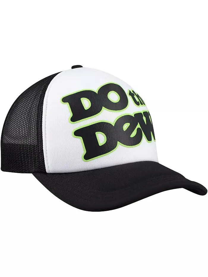 Мужская белая, черная регулируемая кепка Mountain Dew Do The Dew Foam Trucker Lids — изображение 3 из 4