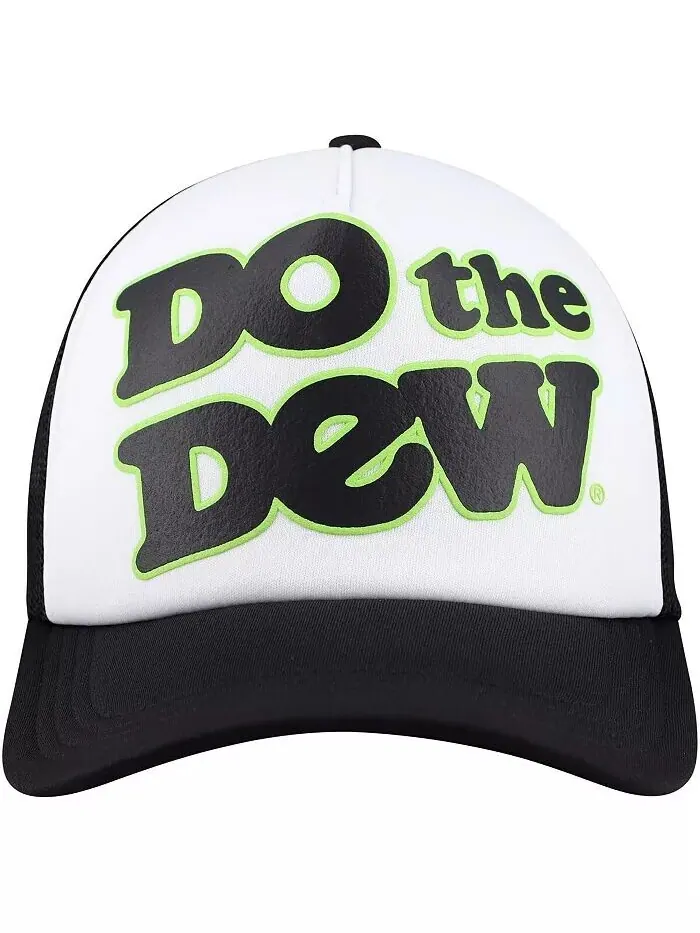 Мужская белая, черная регулируемая кепка Mountain Dew Do The Dew Foam Trucker Lids — изображение 4 из 4