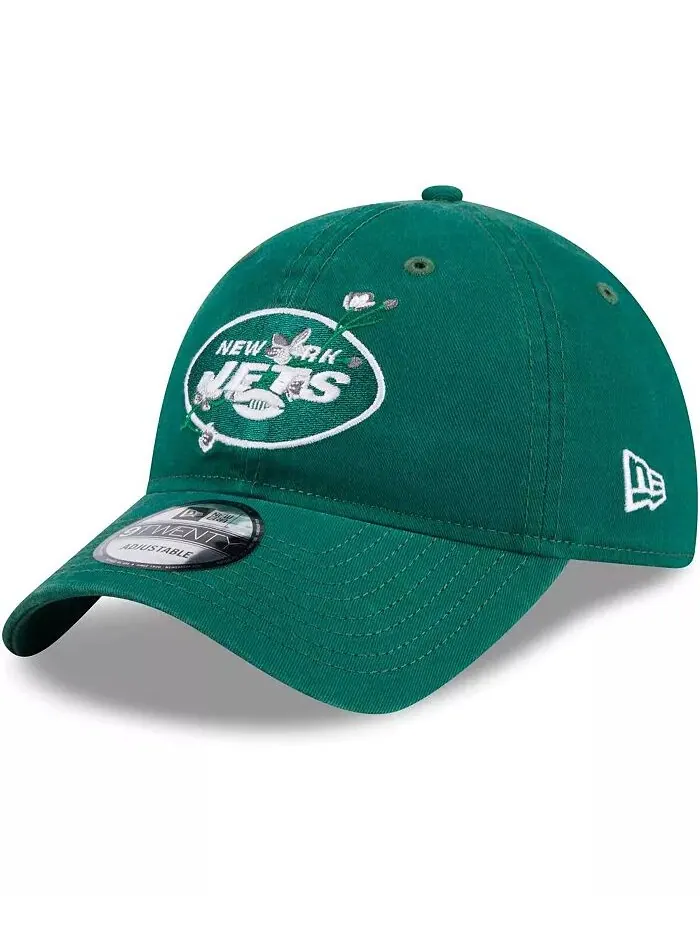 Женская зеленая кепка New York Jets Game Day Flower 9TWENTY Adjustable New Era
