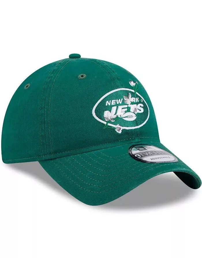 Женская зеленая кепка New York Jets Game Day Flower 9TWENTY Adjustable New Era — изображение 2 из 4