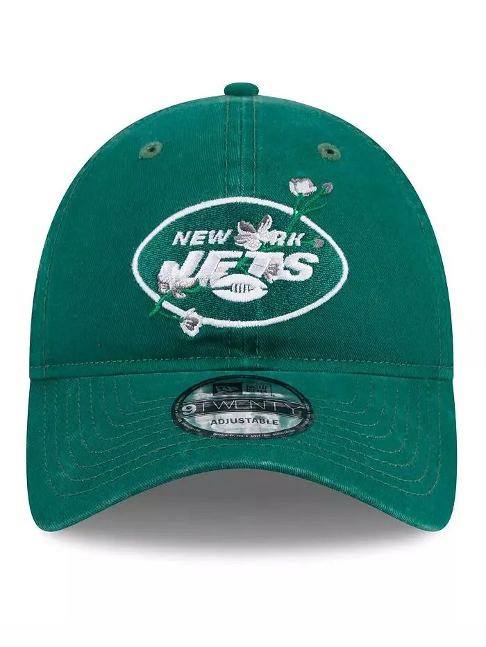 Женская зеленая кепка New York Jets Game Day Flower 9TWENTY Adjustable New Era — изображение 4 из 4