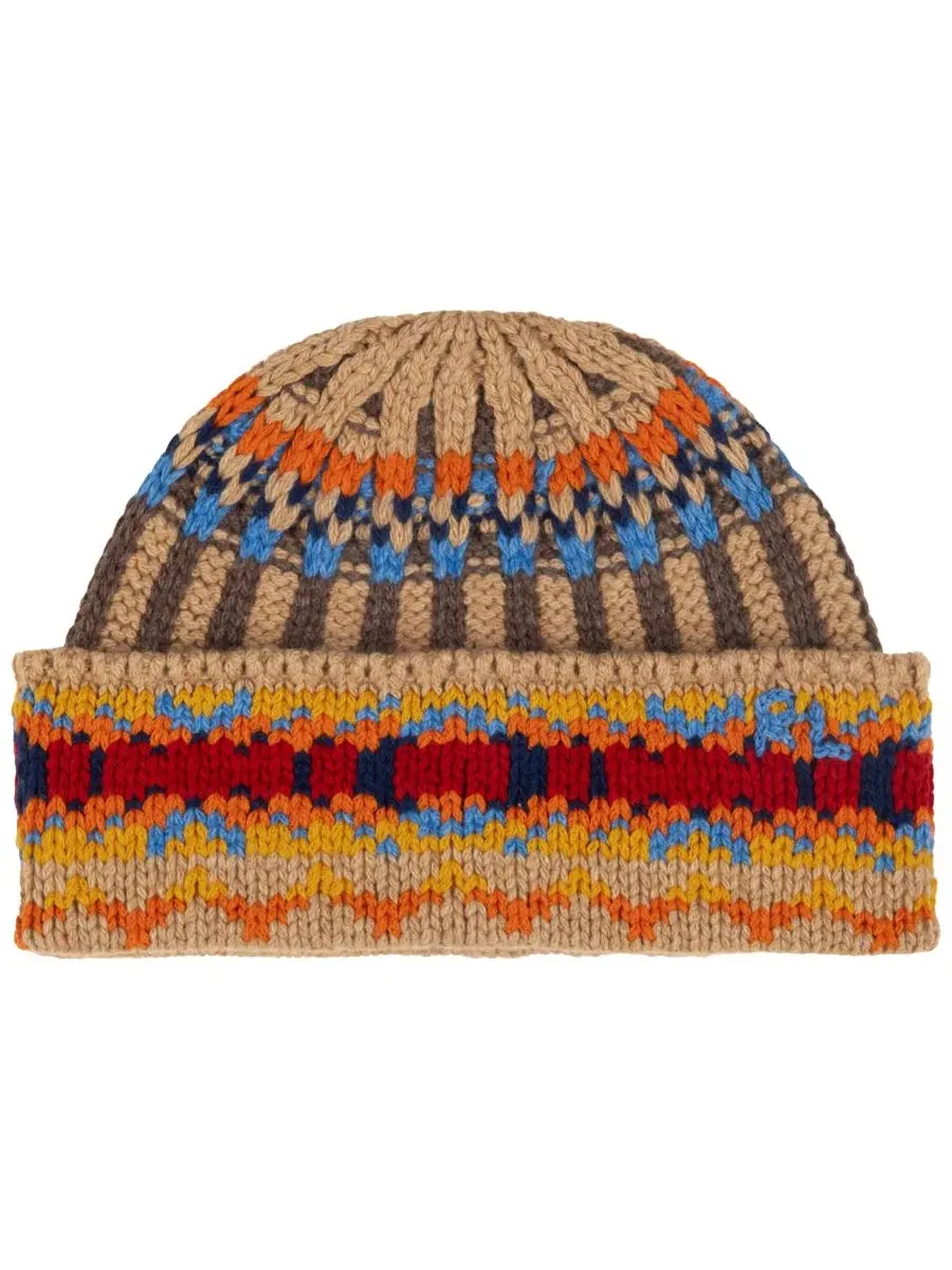 Шапка с геометрическим узором Geo Rib Beanie Hat Polo Ralph Lauren