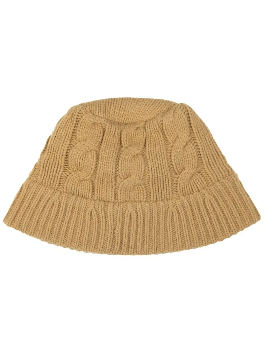 Вязаная шапка-бини с косами и вышивкой Polo Ralph Lauren — изображение 2 из 4, коричневый