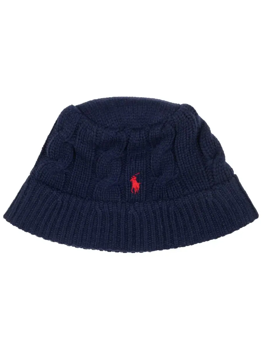 Вязаная шапка-бини с косами Polo Ralph Lauren