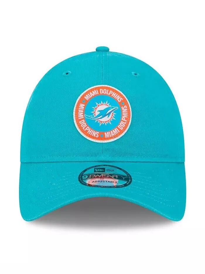 Мужская регулируемая кепка Aqua Miami Dolphins 2024 Sideline 9TWENTY New Era — изображение 2 из 4, голубой