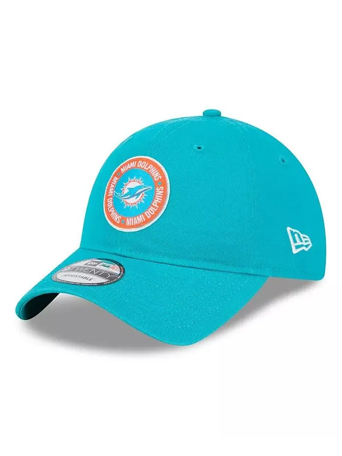 Мужская регулируемая кепка Aqua Miami Dolphins 2024 Sideline 9TWENTY New Era — изображение 3 из 4