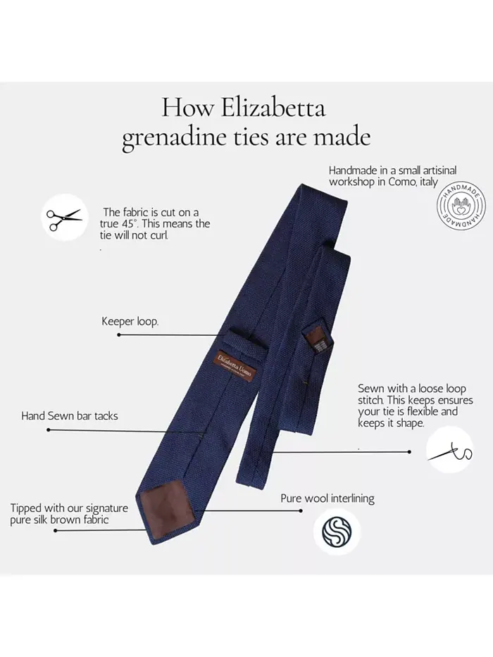 Mattei - Шелковый галстук цвета гренадина для мужчин Elizabetta — изображение 2 из 9, серый