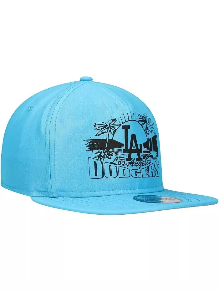 Мужская синяя неоновая кепка для гольфиста Los Angeles Dodgers Snapback New Era — изображение 2 из 4, синий
