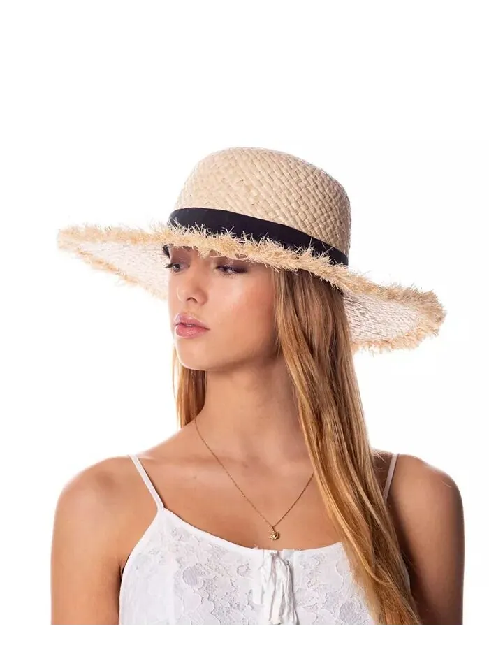 Соломенная шляпа из рафии с необработанными краями Epoch Hats Company — изображение 2 из 4, прозрачный