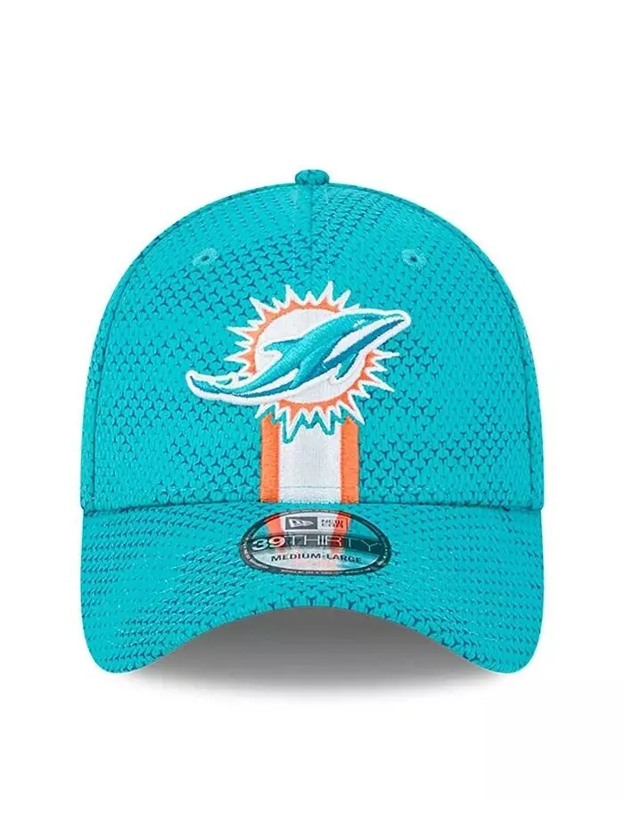 Мужская кепка Aqua Miami Dolphins 2024 Sideline 39THIRTY Flex Hat New Era — изображение 3 из 4, голубой