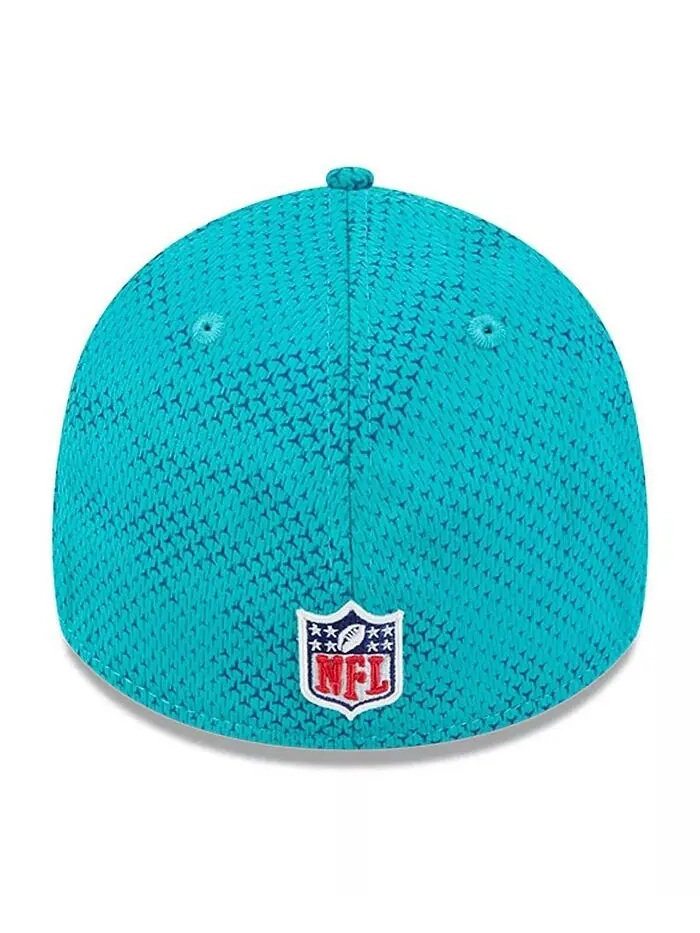 Мужская кепка Aqua Miami Dolphins 2024 Sideline 39THIRTY Flex Hat New Era — изображение 4 из 4, голубой
