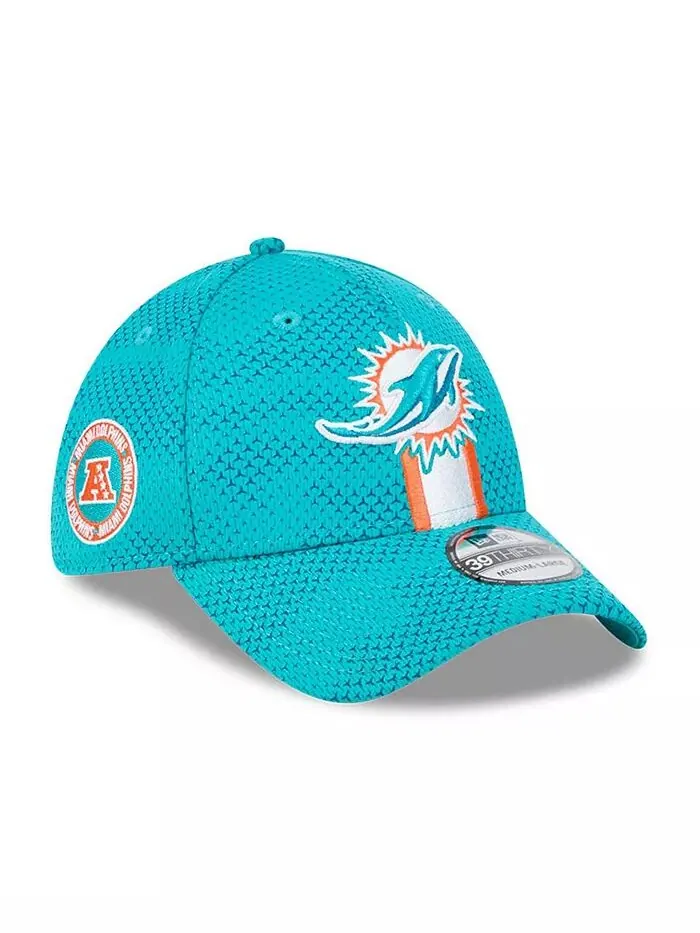 Мужская кепка Aqua Miami Dolphins 2024 Sideline 39THIRTY Flex New Era — изображение 2 из 4