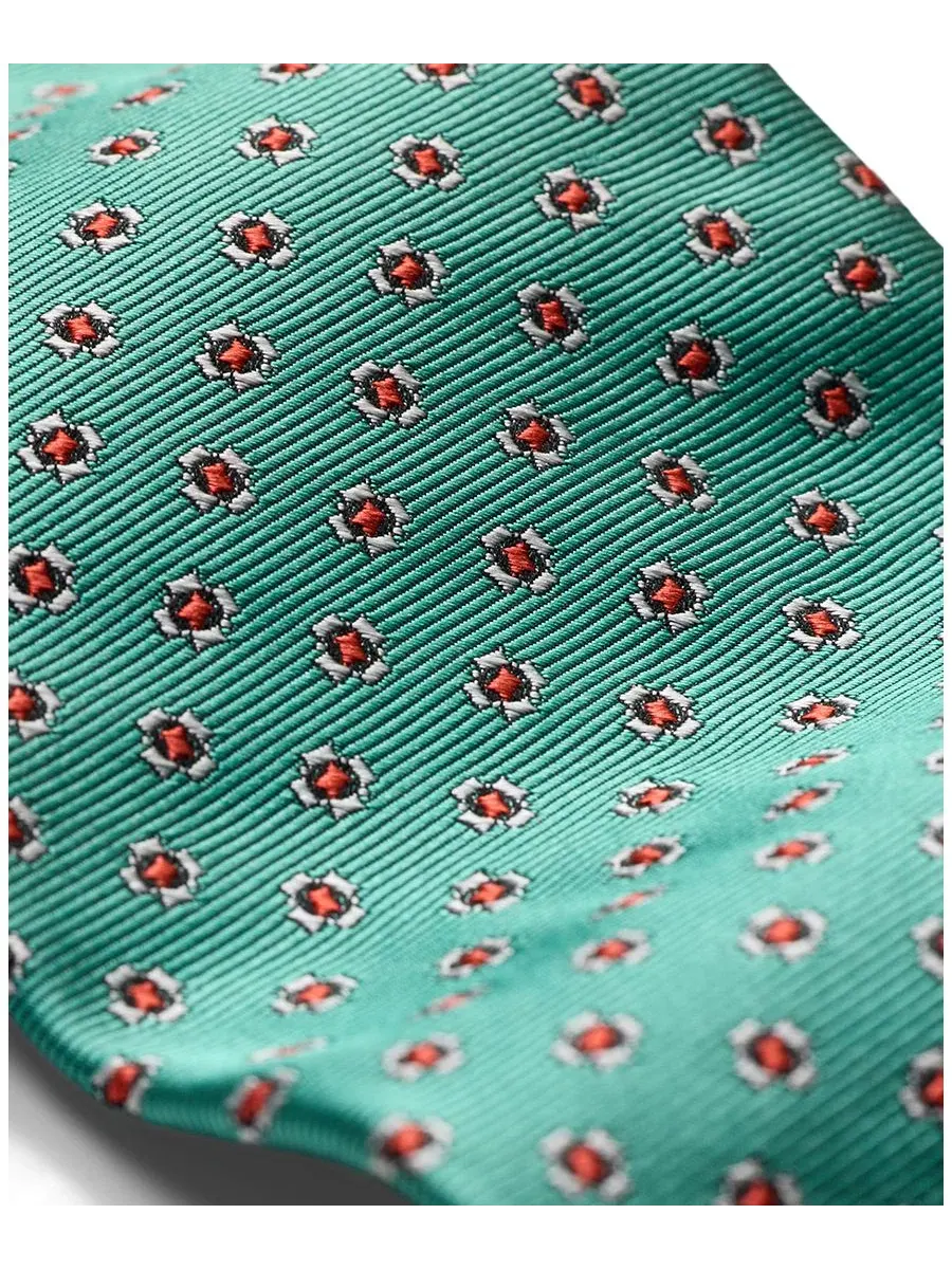 Галстук из шелка с геометрическим узором Men's Woven Signature Tie Polo Ralph Lauren — изображение 3 из 3, зеленый