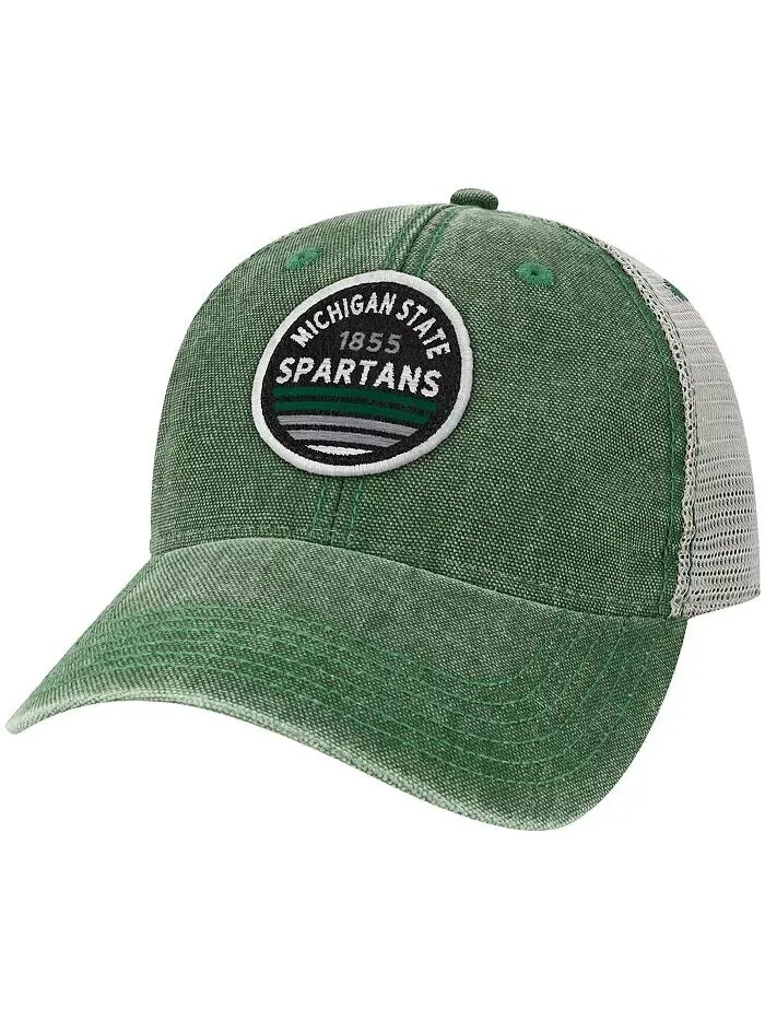 Мужская зеленая кепка Snapback Trucker Snapback с приборной панелью Michigan State Spartans Sunset — зеленый