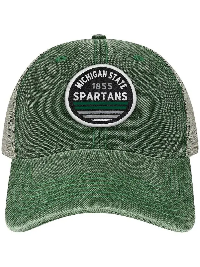 Мужская зеленая кепка Snapback Trucker Snapback с приборной панелью Michigan State Spartans Sunset — изображение 3 из 5