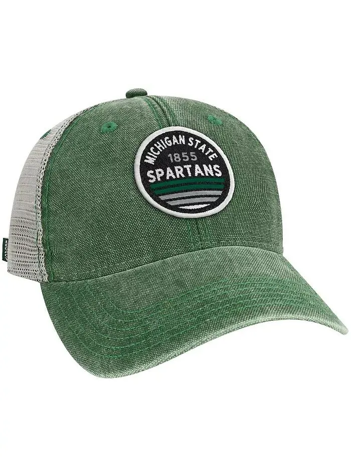 Мужская зеленая кепка Snapback Trucker Snapback с приборной панелью Michigan State Spartans Sunset — изображение 4 из 5