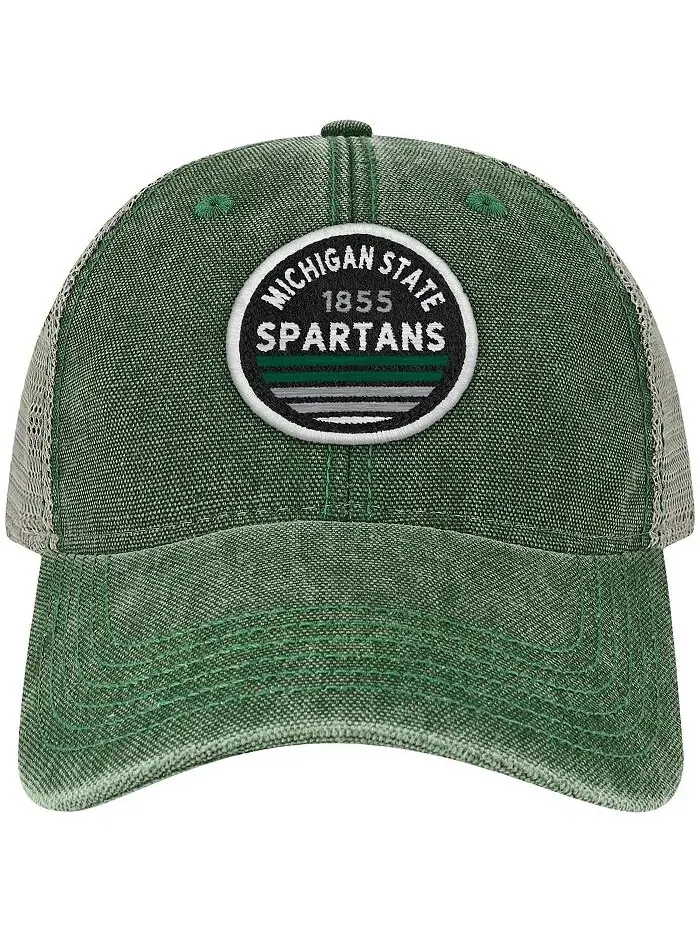 Мужская зеленая бейсболка-кепка Michigan State Spartans Sunset Dashboard Trucker Snapback Legacy — изображение 3 из 5