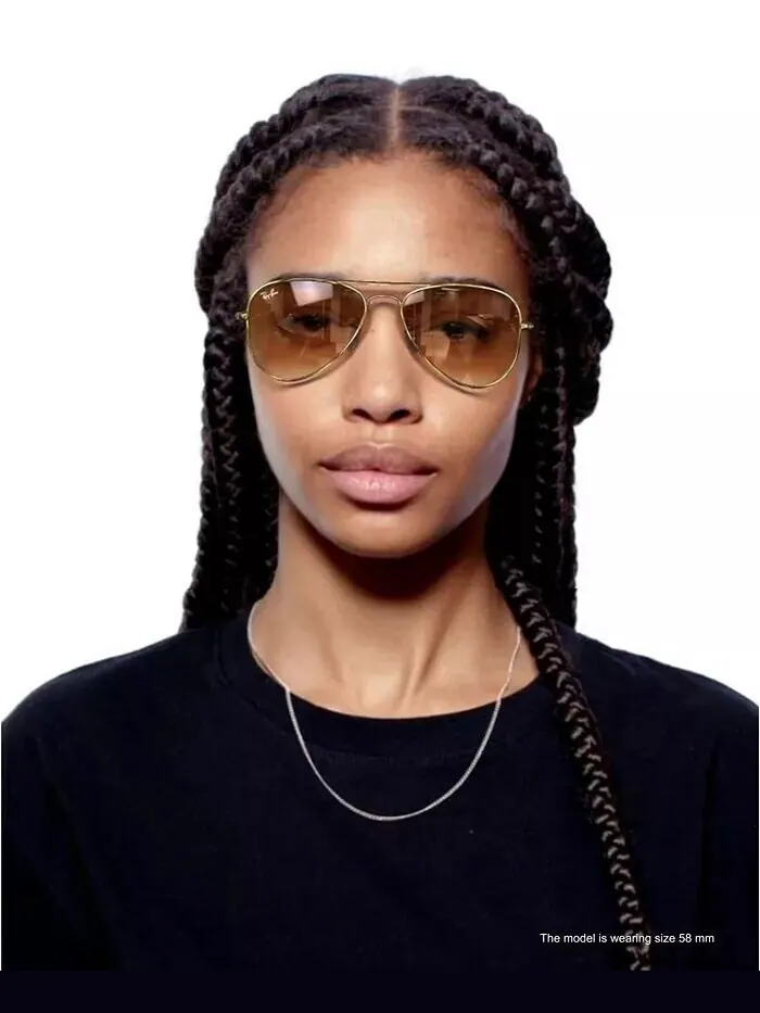 Солнцезащитные очки унисекс Ray-Ban — изображение 7 из 7, золотистый/коричневый