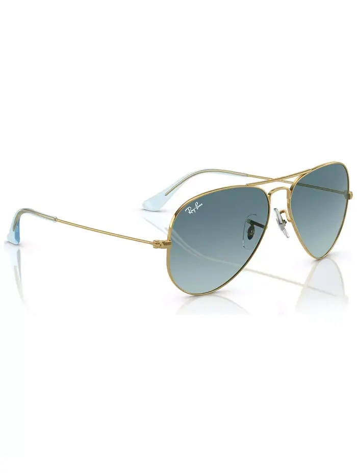 Унисекс солнцезащитные очки, RB3025 AVIATOR GRADIENT Ray-Ban — изображение 4 из 5, золотистый-/синий