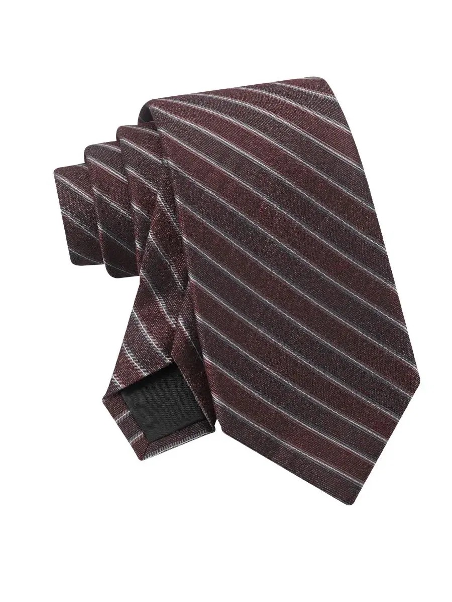 Галстук классический Edgemere Stripe Calvin Klein — изображение 4 из 5, бордовый