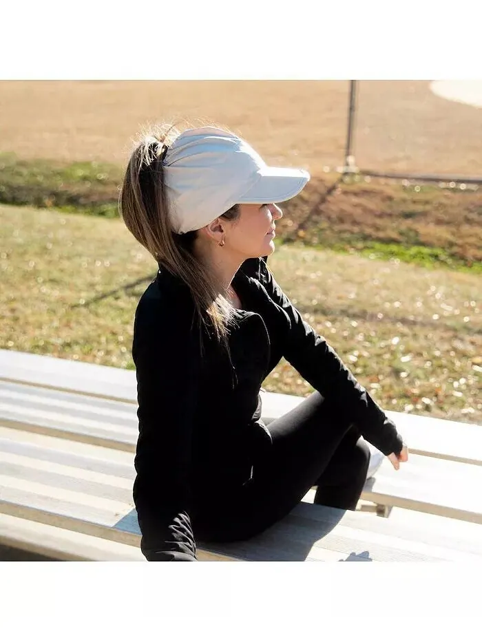 Женская регулируемая шапка для бега с высоким хвостом - кремового цвета Headbands of Hope — изображение 2 из 11, бежевый